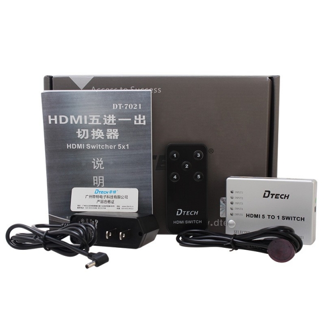 Bộ gộp HDMI 5 vào 1 ra Dtech